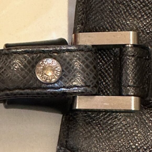 Louis Vuitton  LV Black Taiga Leather Selenga Clutch Wristlet + COA - Picture 13 of 13